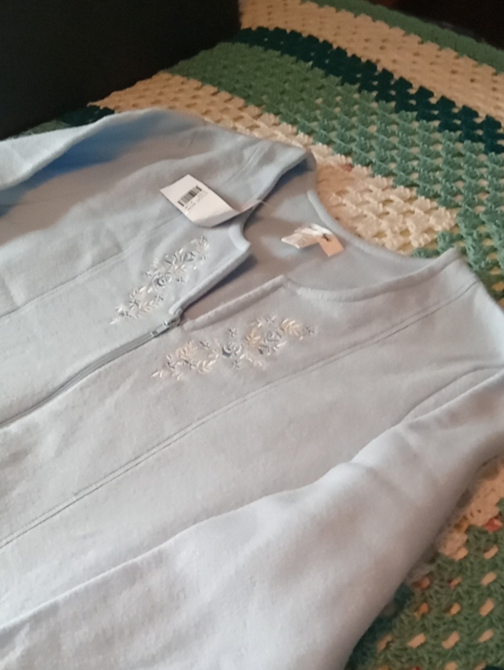Baby Blue XL Zip House Coat